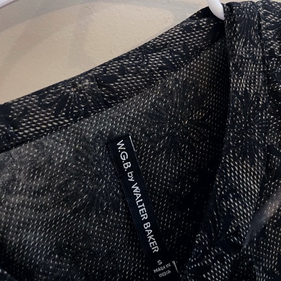 W.G.B. By Walter Baker Floral Black Sheer Blouse Office Datenight Whimsigoth - Picture 4 of 5